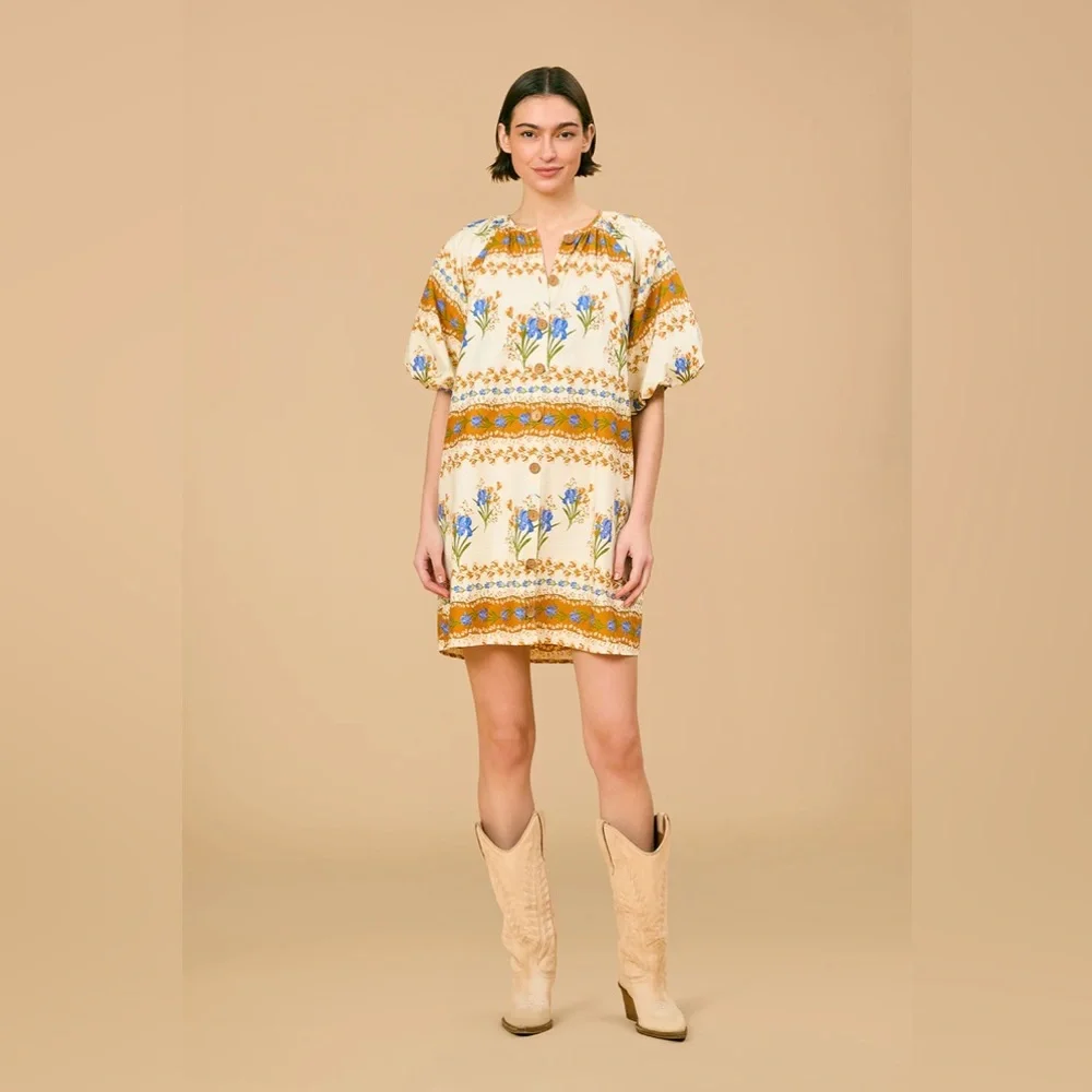 Olivia by Livro Frannie Mini Dress Oversized Boho Cottagecore Hierloom NWT $295 - Picture 2 of 4